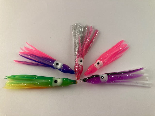 25 x 5cm Squid Skirt Lures Saltwater Soft Fishing Lures Assist Hook